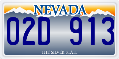 NV license plate 02D913