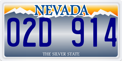 NV license plate 02D914