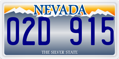 NV license plate 02D915