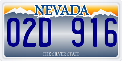 NV license plate 02D916