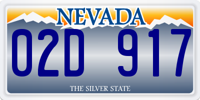 NV license plate 02D917
