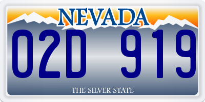 NV license plate 02D919