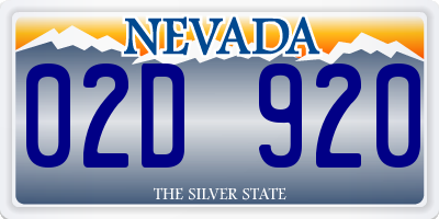 NV license plate 02D920