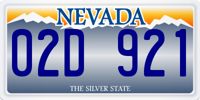 NV license plate 02D921