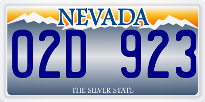 NV license plate 02D923