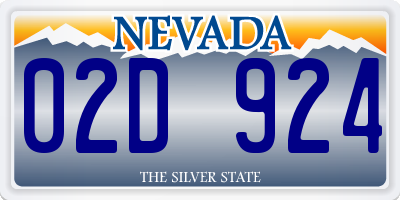 NV license plate 02D924