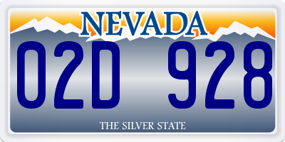 NV license plate 02D928
