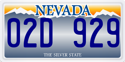 NV license plate 02D929