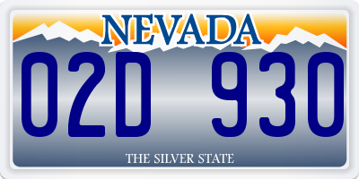 NV license plate 02D930