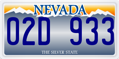 NV license plate 02D933