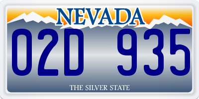 NV license plate 02D935