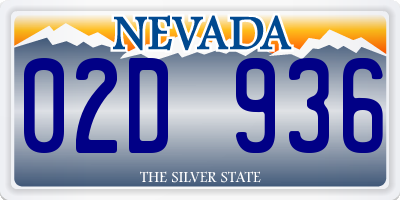 NV license plate 02D936