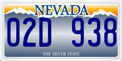 NV license plate 02D938