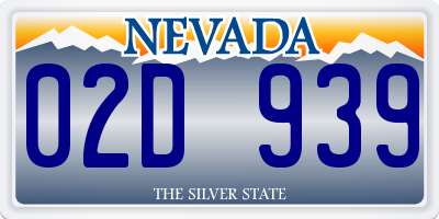 NV license plate 02D939