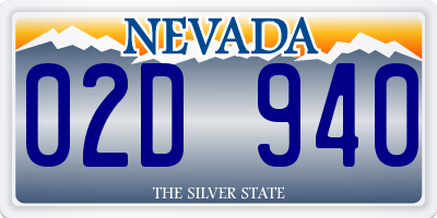 NV license plate 02D940