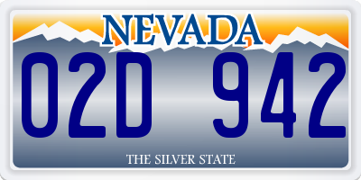 NV license plate 02D942