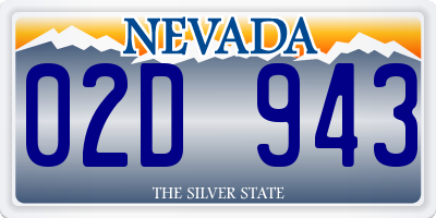 NV license plate 02D943