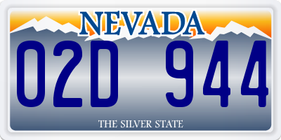 NV license plate 02D944