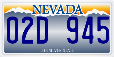 NV license plate 02D945