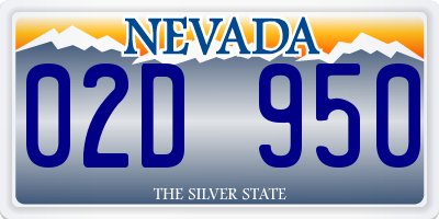 NV license plate 02D950