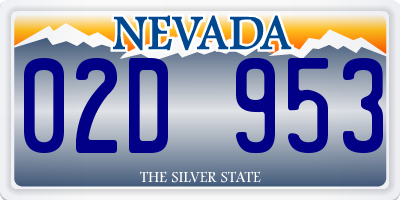 NV license plate 02D953