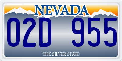 NV license plate 02D955