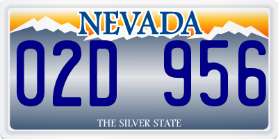 NV license plate 02D956