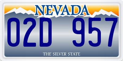 NV license plate 02D957