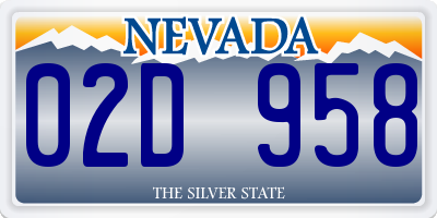 NV license plate 02D958