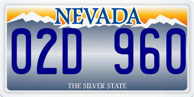 NV license plate 02D960