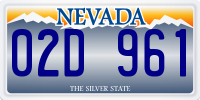 NV license plate 02D961