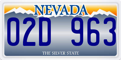 NV license plate 02D963