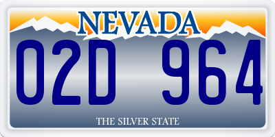 NV license plate 02D964