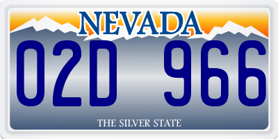 NV license plate 02D966