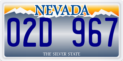 NV license plate 02D967