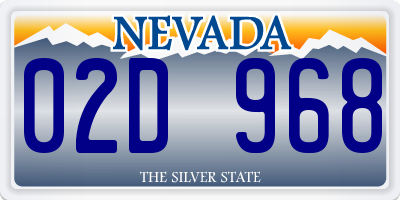NV license plate 02D968