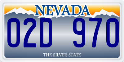 NV license plate 02D970