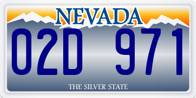 NV license plate 02D971