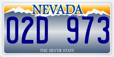 NV license plate 02D973