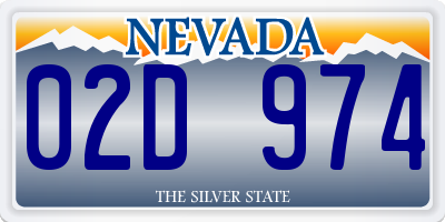 NV license plate 02D974