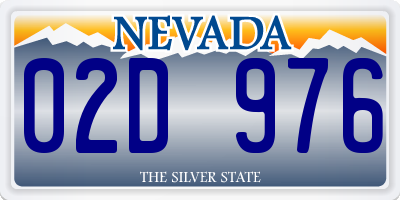 NV license plate 02D976