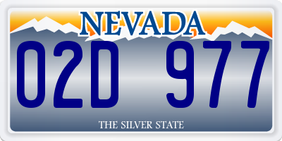 NV license plate 02D977