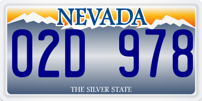 NV license plate 02D978