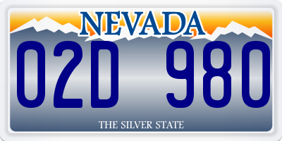 NV license plate 02D980