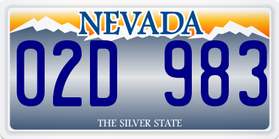 NV license plate 02D983