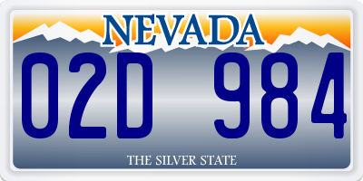 NV license plate 02D984