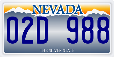 NV license plate 02D988