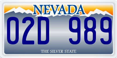 NV license plate 02D989