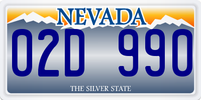 NV license plate 02D990