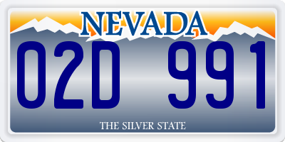 NV license plate 02D991